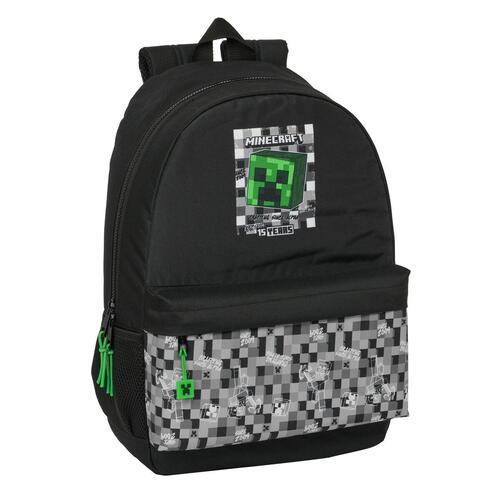 Skoletaske Minecraft Sort Grøn Grå 30 x 46 x 14 cm