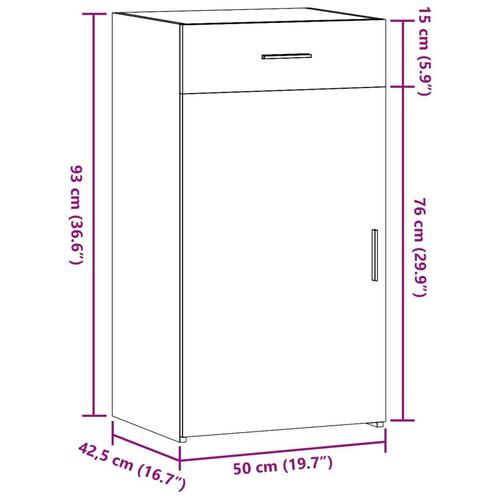 Skab 50x42,5x93 cm konstrueret træ hvid