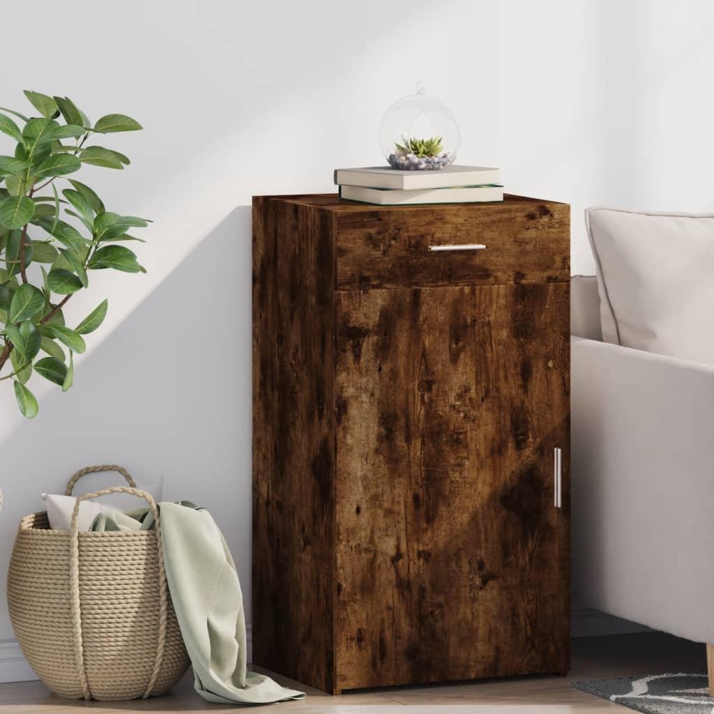 Skænk/skab 50 × 42,5 × 93 cm i konstrueret træ - røget egetræsfarve