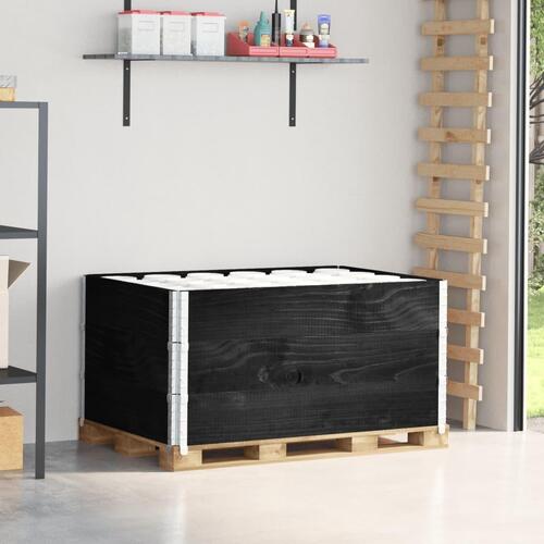 Pallerammer 3 stk. 120x80 cm massivt fyrretræ sort