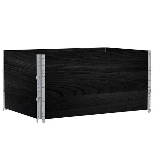 Pallerammer 3 stk. 120x80 cm massivt fyrretræ sort