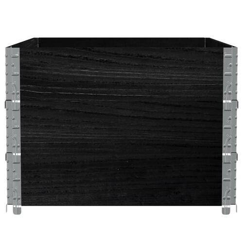 Pallerammer 3 stk. 120x80 cm massivt fyrretræ sort