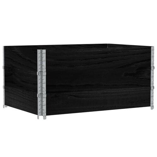 Pallerammer 3 stk. 120x80 cm massivt fyrretræ sort