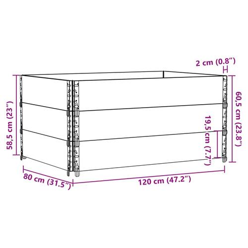 Pallerammer 3 stk. 120x80 cm massivt fyrretræ sort