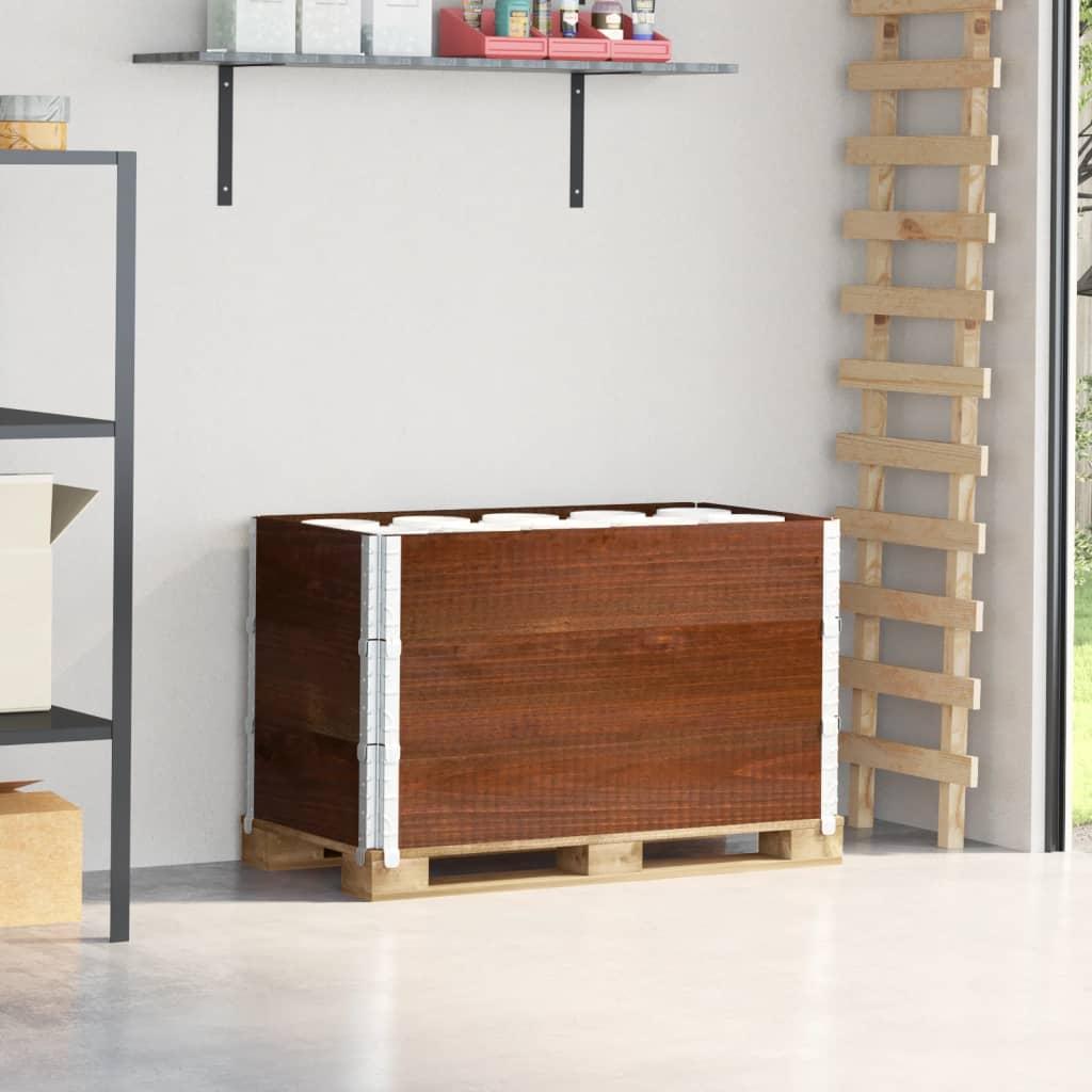 Pallerammer 3 stk. 100x50 cm massivt fyrretræ brun billede