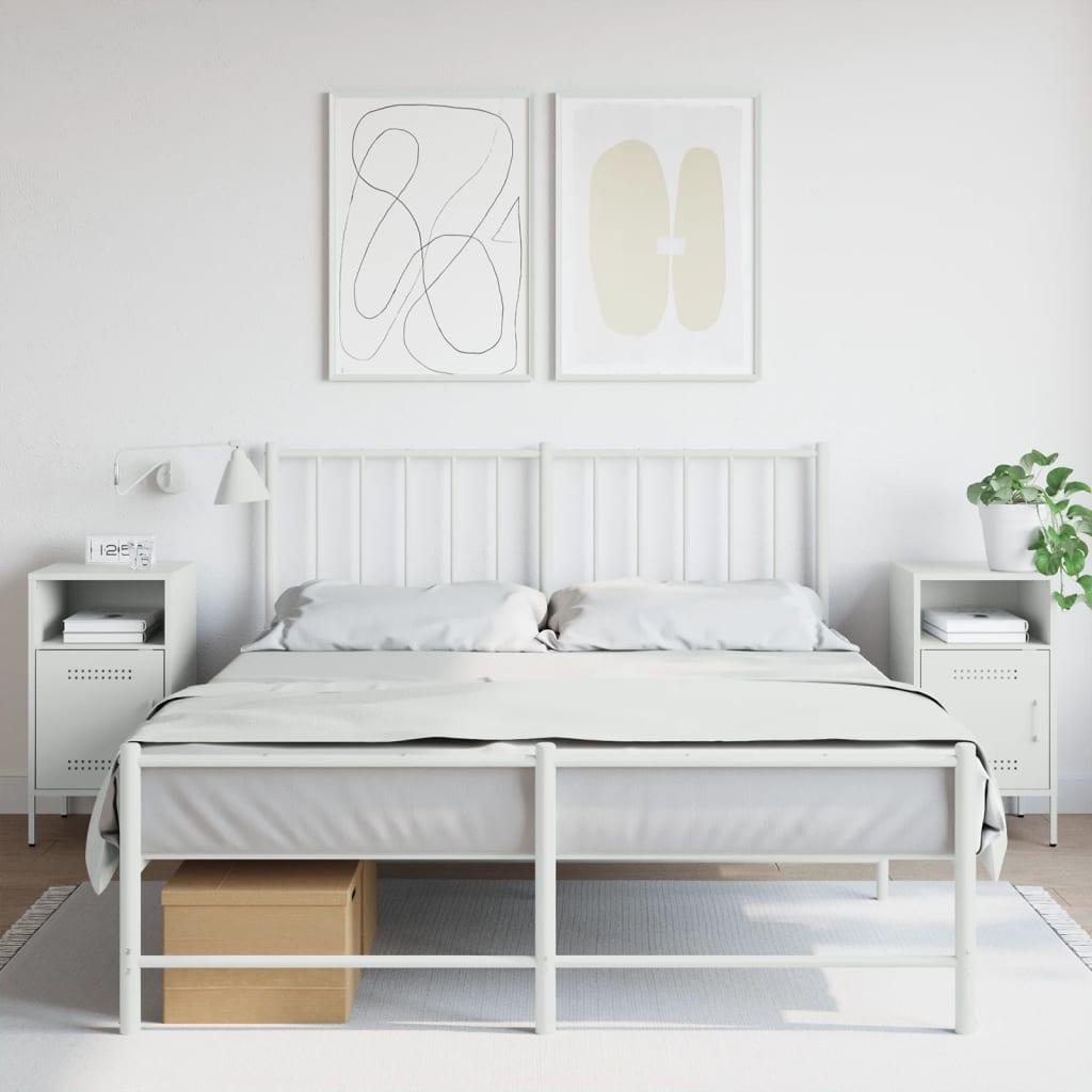 Sengeborde 2 stk. i stål - 36 × 39 × 68 cm, hvid