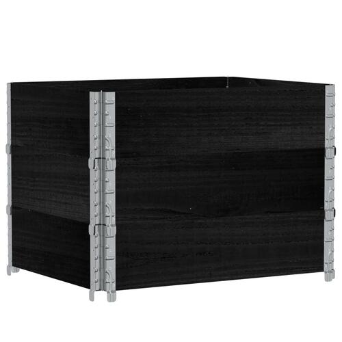 Pallerammer 3 stk. 80x60 cm massivt fyrretræ sort