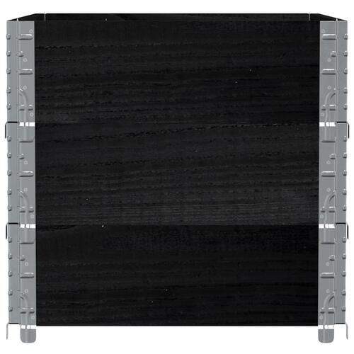 Pallerammer 3 stk. 80x60 cm massivt fyrretræ sort