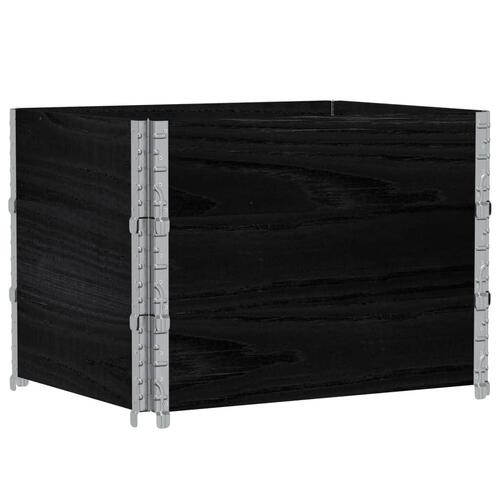 Pallerammer 3 stk. 80x60 cm massivt fyrretræ sort