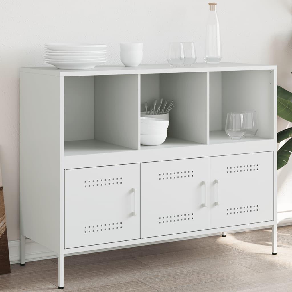 Skab 100 5x39x79 Cm Stål Hvid