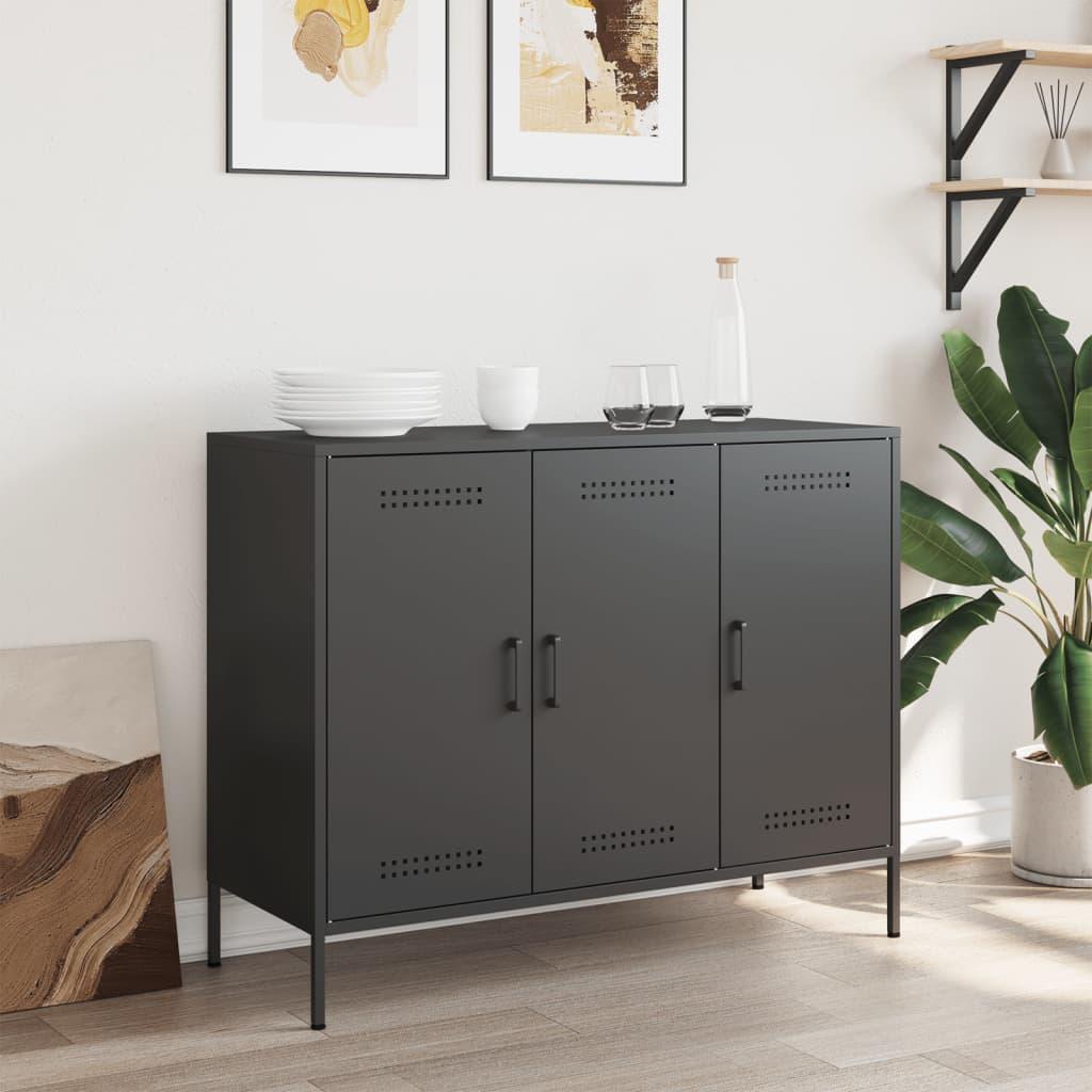 Skab 100 5x39x79 Cm Stål Sort