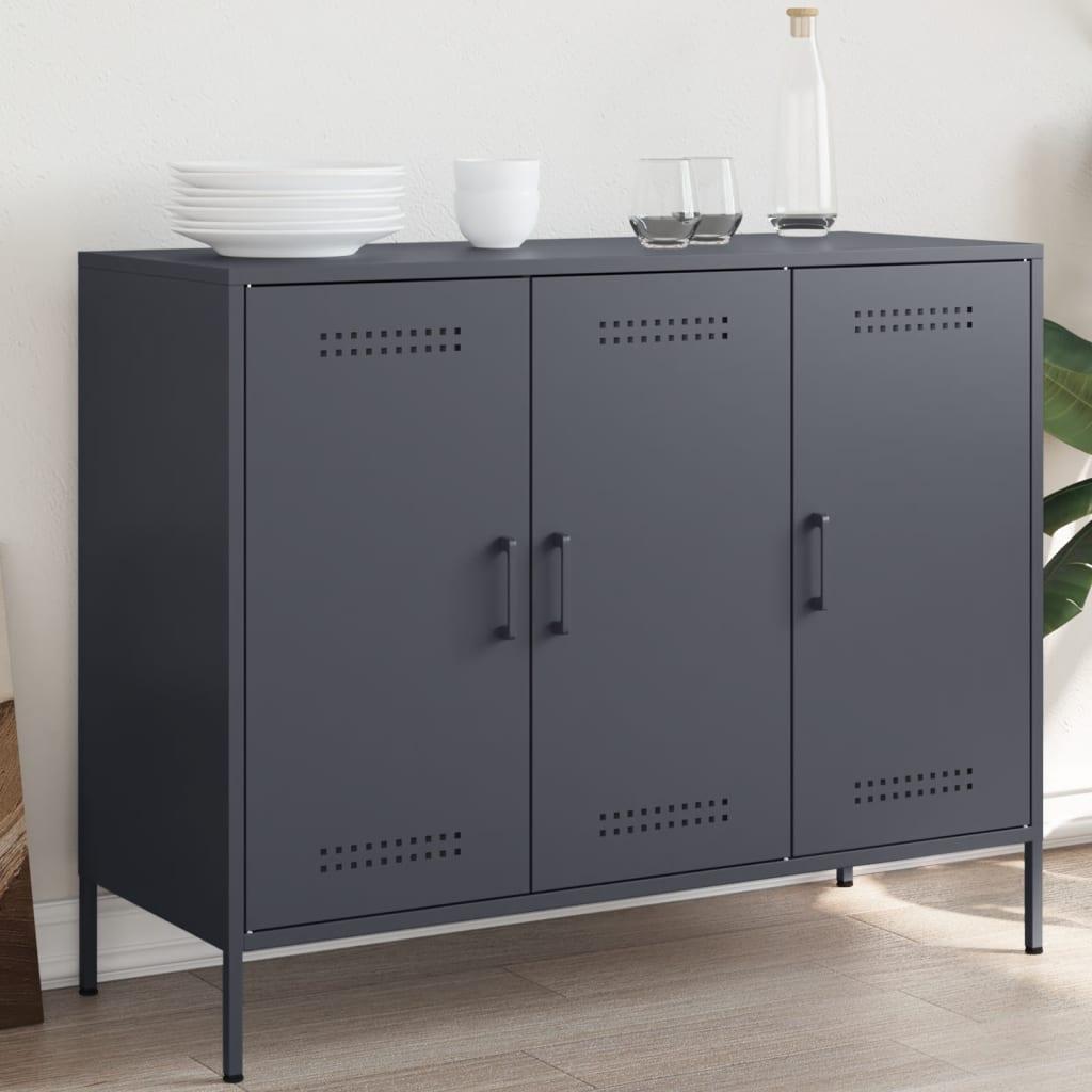 Skab 100 5x39x79 Cm Stål Antracitgrå