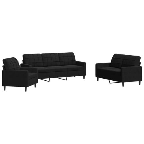 3 personers sofa med hynder velour sort