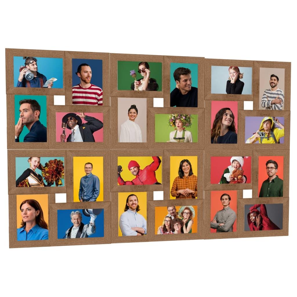 Collagebilledramme Til Væg 24x10x15 Cm Mdf Lysebrun
