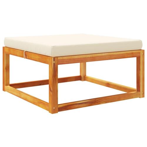 Haveskammel med hynde 65x65x29 cm massivt akacietræ