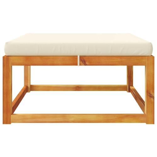 Haveskammel med hynde 65x65x29 cm massivt akacietræ