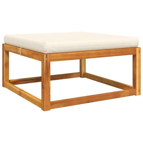 Haveskammel med hynde 65x65x29 cm massivt akacietræ