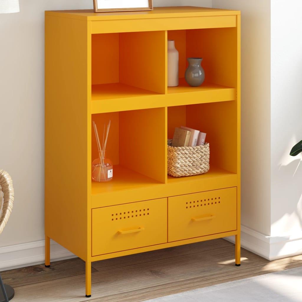 Højskab i stål 68 × 39 × 101,5 cm - sennepsgul
