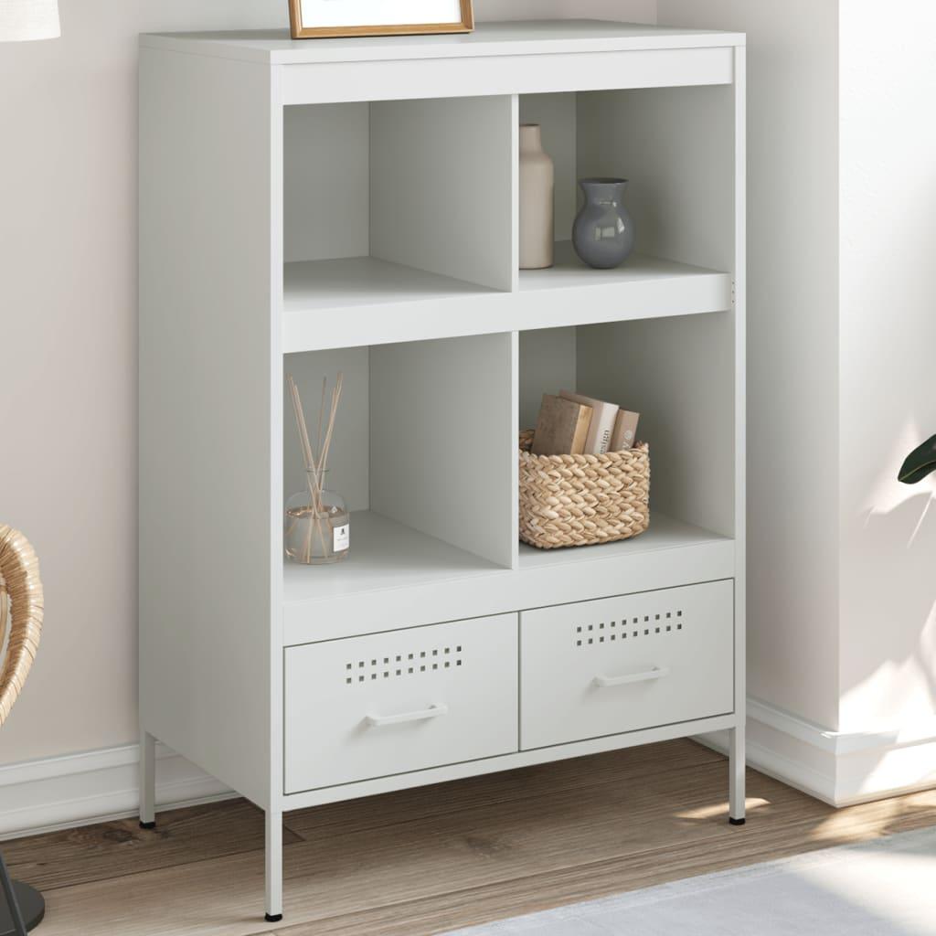 Skab i stål 68 × 39 × 101,5 cm - hvid skænk med rum og skuffer