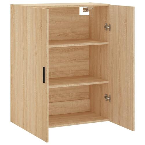 Væghængt skab 69,5x34x90 cm konstrueret træ sonoma-eg