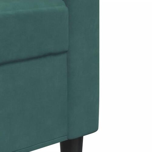 3 personers sofa med hynder velour mørkegrøn
