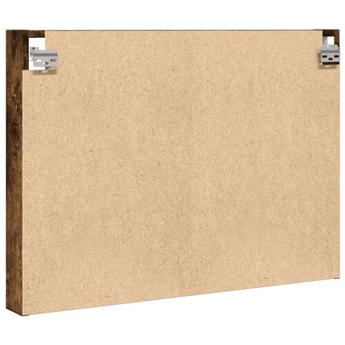 Vitrineskab 80x8,5x58 cm konstrueret træ røget egetræsfarve