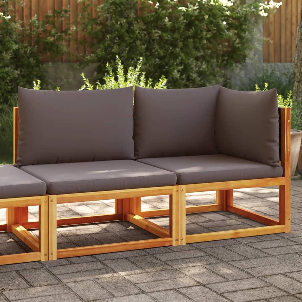 2-personers havesofa med hynder massivt akacietræ