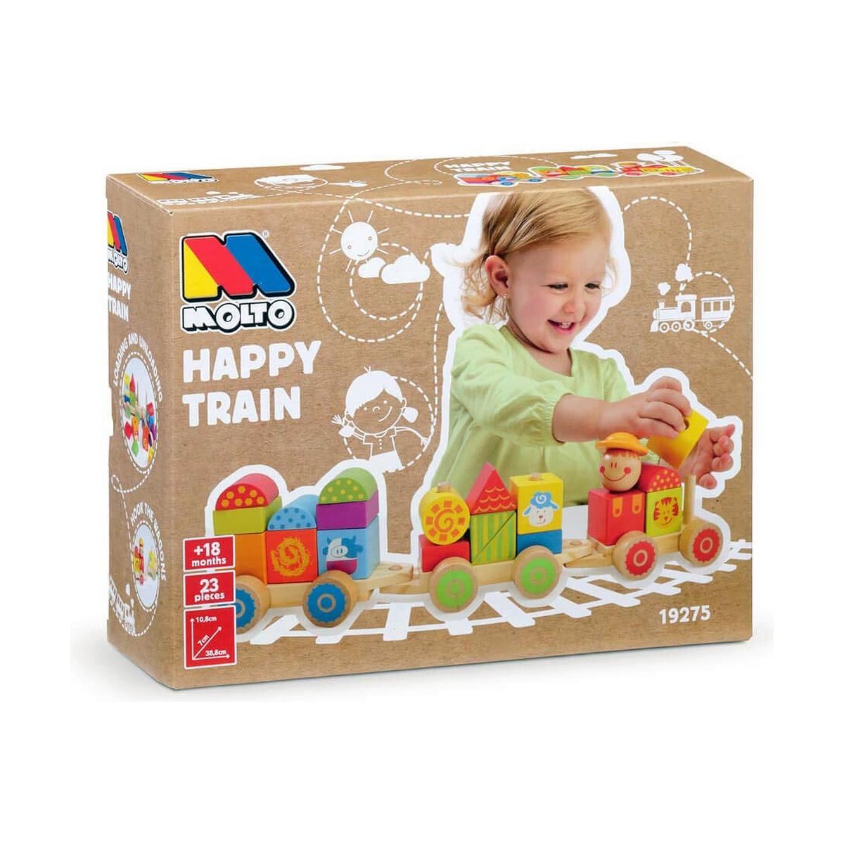 Stablelegetøj træ - Moltó Happy Train, 23 dele