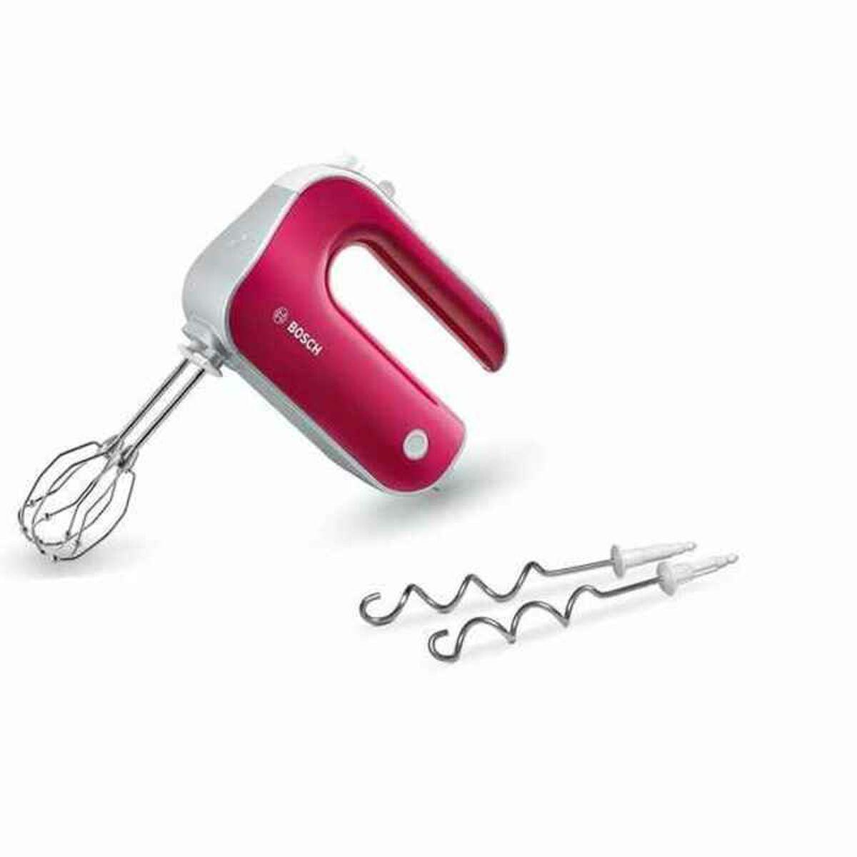 BOSCH MFQ40304 håndmixer 500 W - hvid/rød med piskeris og dejkroge