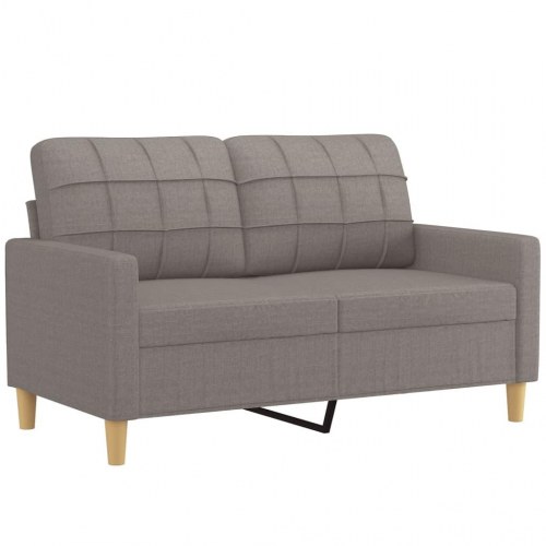 2-personers sofa med pyntepuder - 120 cm sædebredde, stof gråbrun