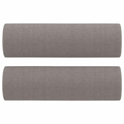 3-personers sofa med pyntepuder - stof, gråbrun, 198 cm