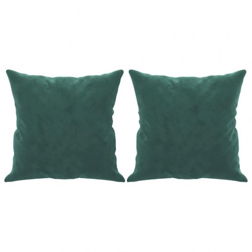 2-personers sofa med pyntepuder - velour, mørkegrøn, sædebredde 120 cm