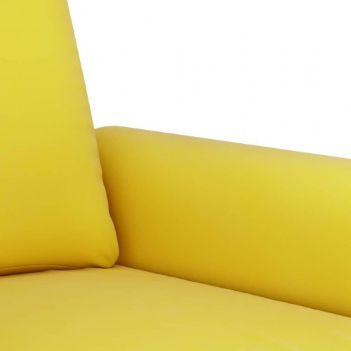 Sofasæt i velour - 2- og 3-personers med puder, gul