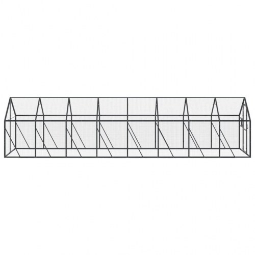 Voliere 1,79 × 8 × 1,85 m i aluminium - antracitgrå