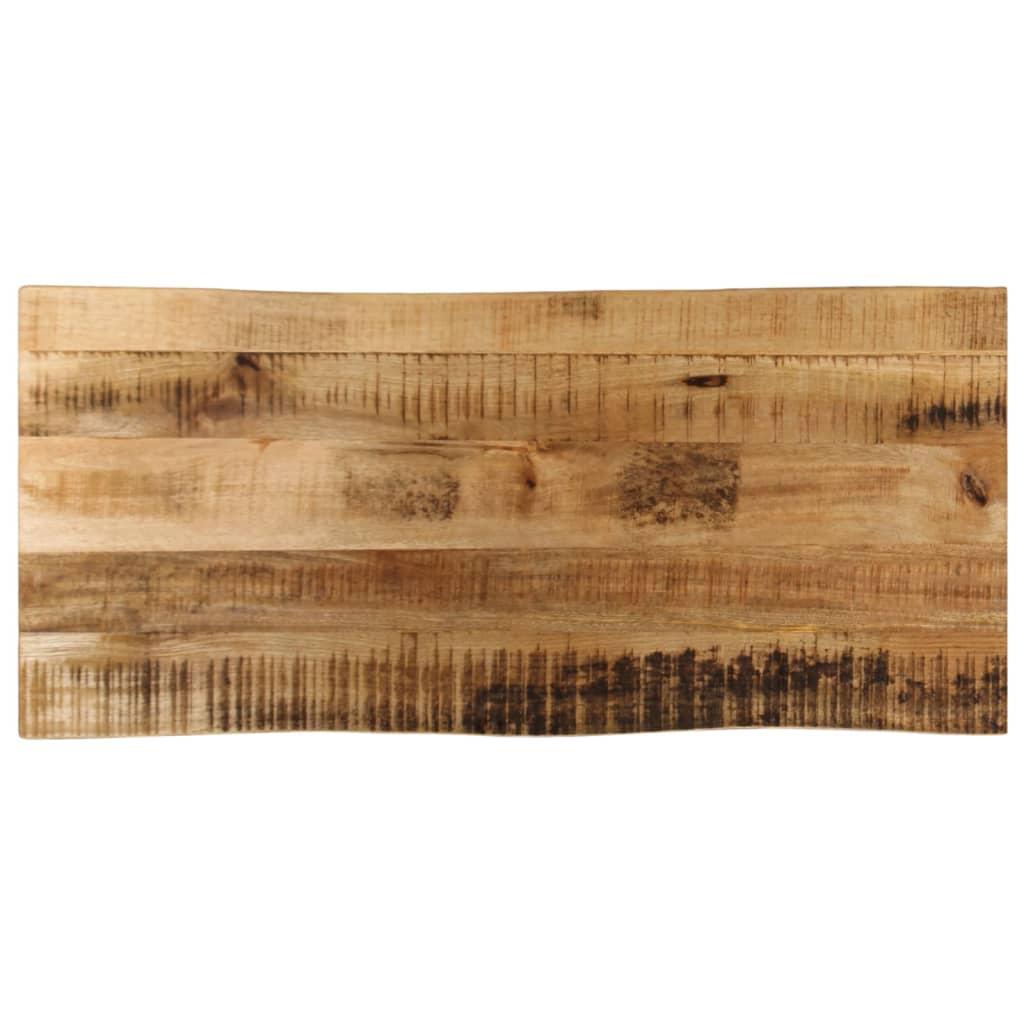 Bordplade 90x40x3,8 cm naturlig kant massivt ru mangotræ
