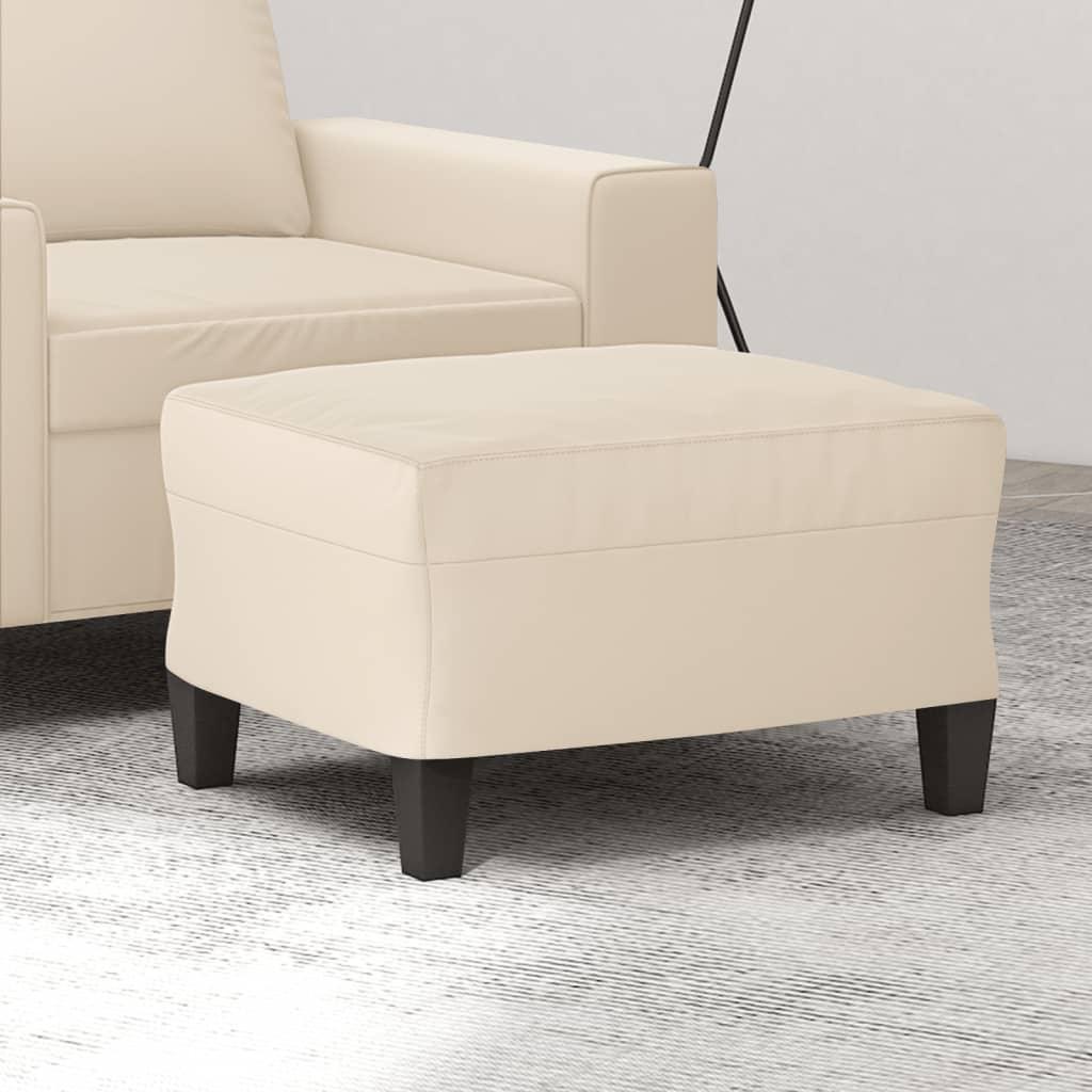 Fodskammel 60x50x41 cm mikrofiberstof beige