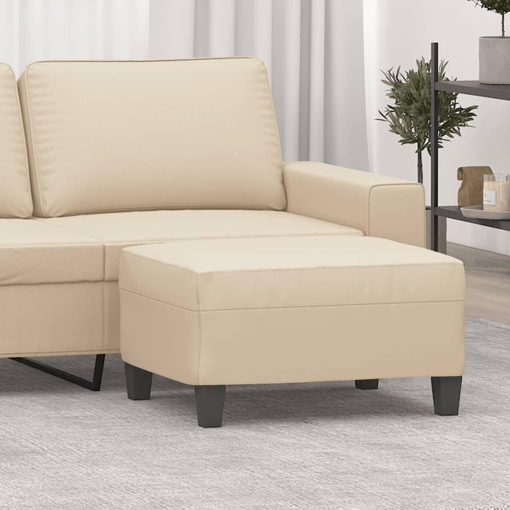 Fodskammel 70x55x41 cm mikrofiberstof cremefarvet billede