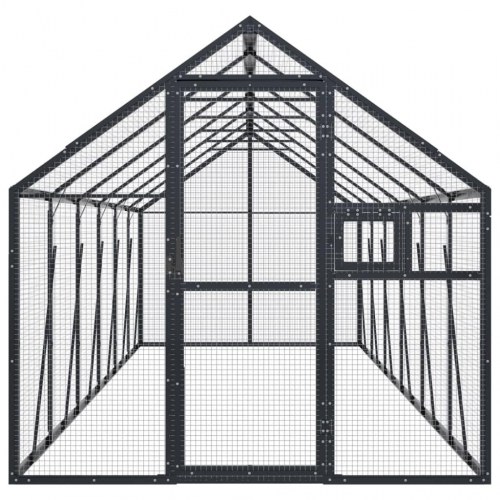Voliere 1,79 × 6 × 1,85 m - aluminium, antracitgrå