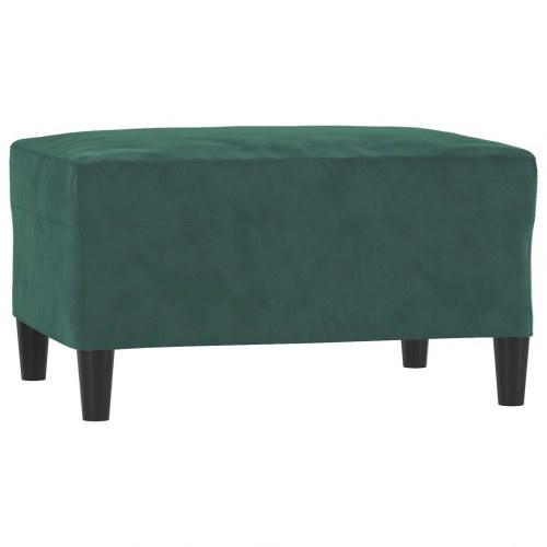 Sofasæt i velour - 3 dele med puder, mørkegrøn
