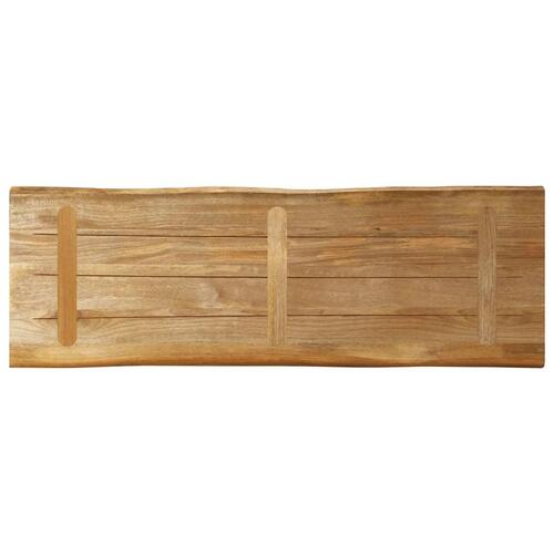 Bordplade 140x40x2,5 cm naturlig kant massivt ru mangotræ