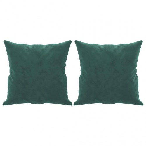2-personers sofa i velour med pyntepuder, 140 cm - mørkegrøn