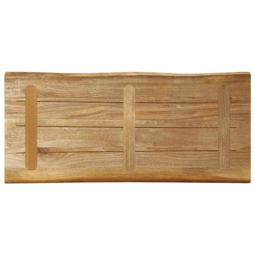 Bordplade 90x40x2,5 cm naturlig kant massivt ru mangotræ
