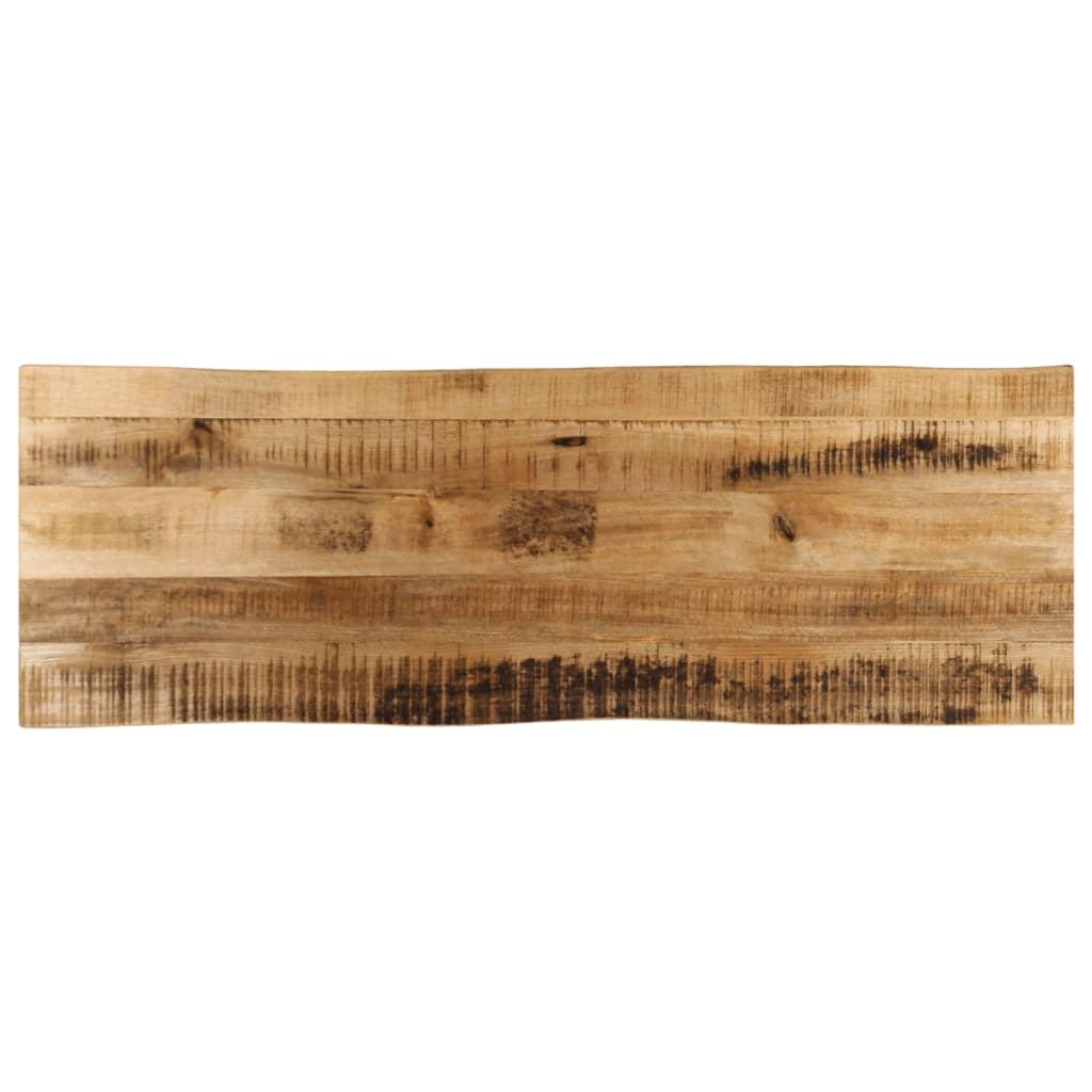 Bordplade 120x40x3,8 cm naturlig kant massivt ru mangotræ
