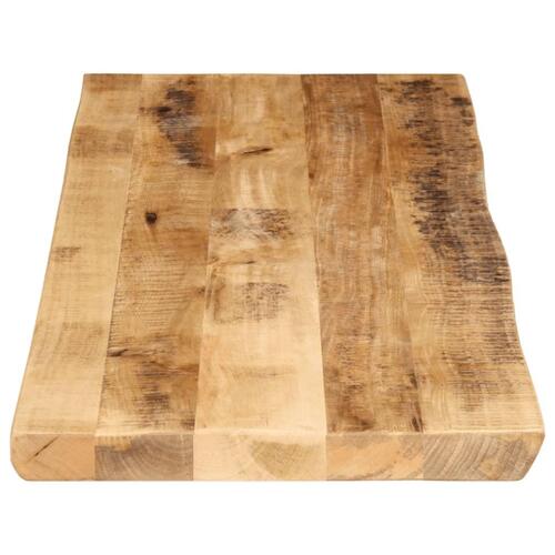 Bordplade 120x40x3,8 cm naturlig kant massivt ru mangotræ