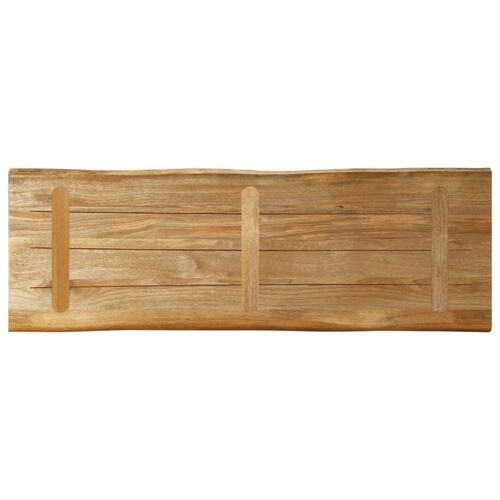 Bordplade 120x40x3,8 cm naturlig kant massivt ru mangotræ