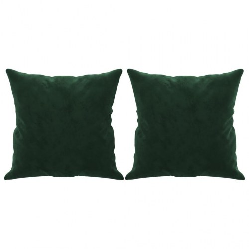 Pyntepuder 2 stk. 40×40 cm i velour - mørkegrøn