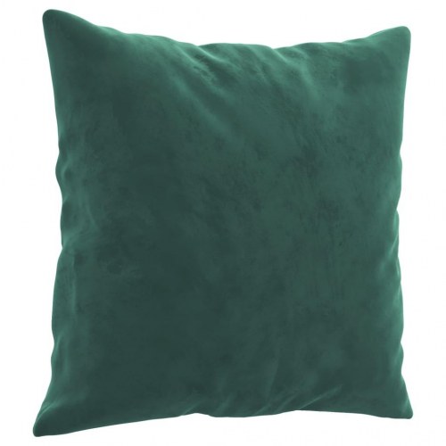 Sofasæt i velour med puder - 2 dele, mørkegrøn