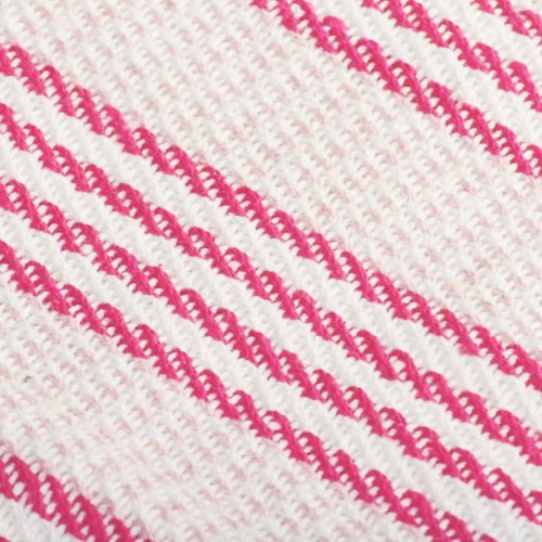 Plaid i bomuld 125×150 cm - stribet lyserød/hvid