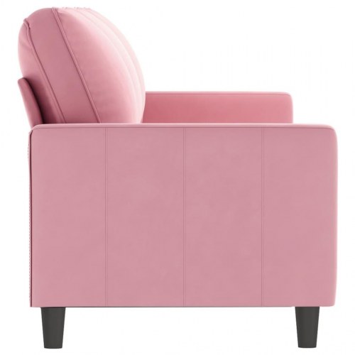 3-personers sofa i fløjl - 180 cm, lyserød