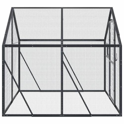 Voliere 1,79x2x1,85 m aluminium sølvfarvet